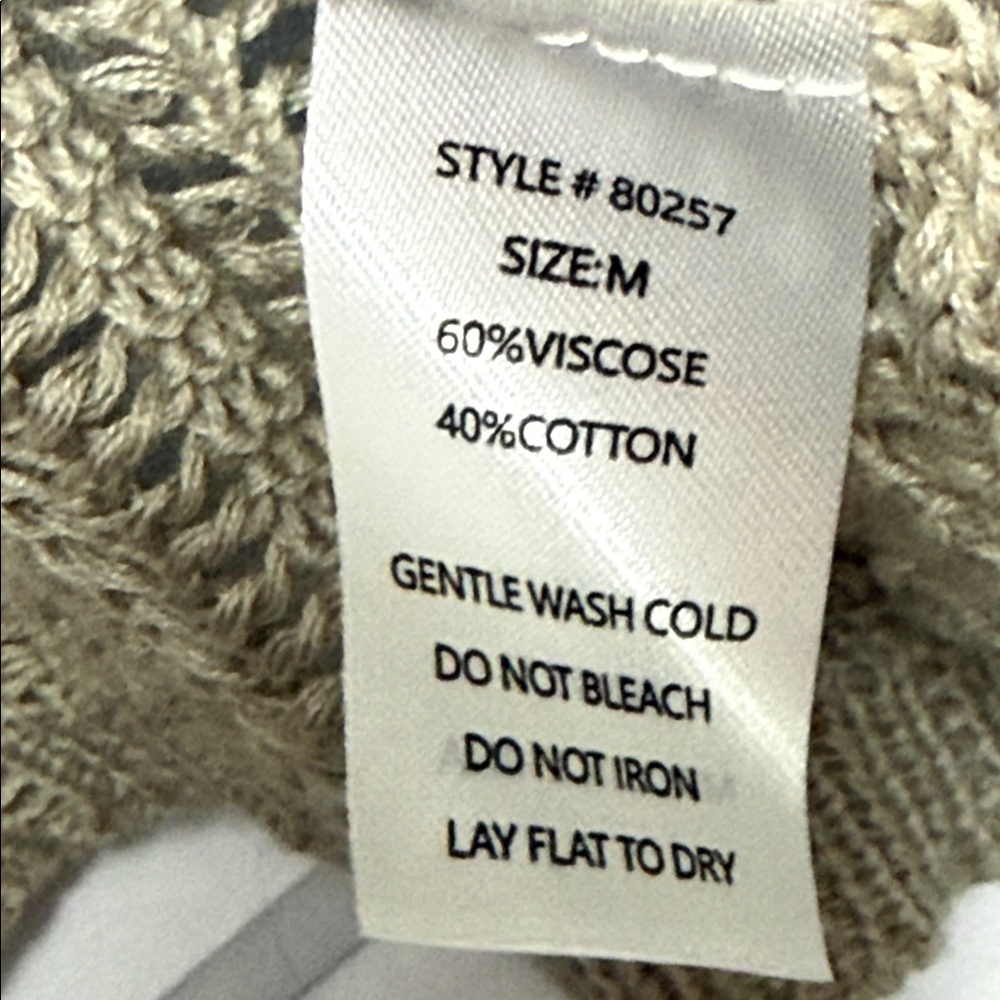 Grade & Gather - Beige LOOSE KNIT CARDIGAN - Picture 5 of 5